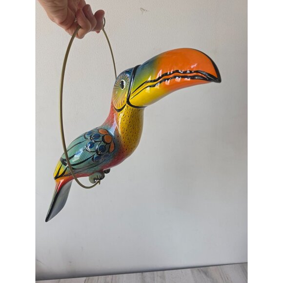 Vintage toucan ceramic Mexico hanging bird parrot decor tropical life-size lifel - Picture 3 of 13